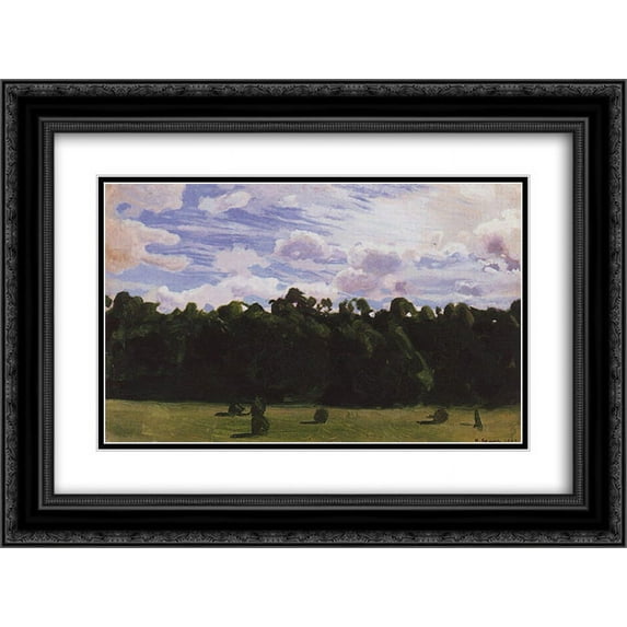 Konstantin Somov 2x Matted 24x18 Black Ornate Framed Art Print 'Forest'