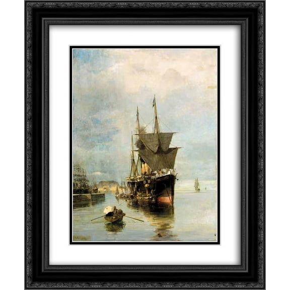 Konstantinos Volanakis 2x Matted 20x24 Black Ornate Framed Art Print 'The disembarkation'
