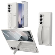 Konstreet for Samsung Galaxy Z Fold 6 Protect Case with WristBand Stand,Bulit-in Screen & Lens Protection Shockproof Full Body Drop Fall Protection.White