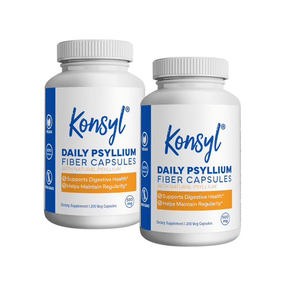 Konsyl Daily Psyllium Fiber Capsules (2 Pack - 200 Count Each)