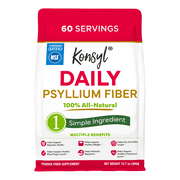 Konsyl Daily Psyllium Fiber Powder, 1 Single Ingredient for Digestive Health, Zero Sugar, 60 Serv.