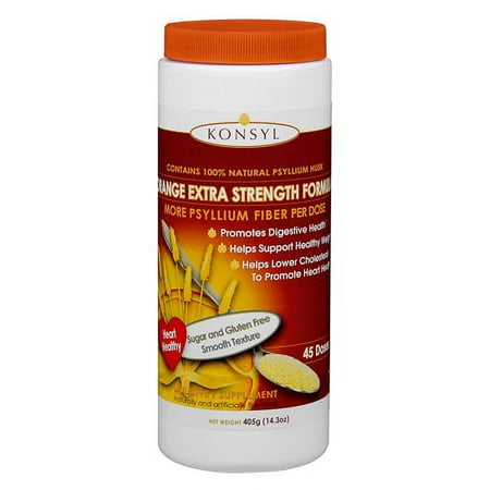 Konsyl Orange Extra Strength Formula Psyllium Husk, 14.2 oz, 45 doses, 3 Pack