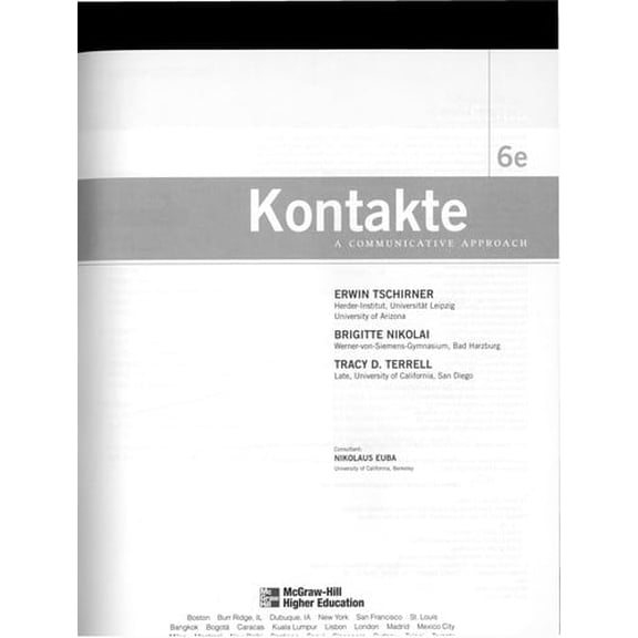 Pre-Owned Kontakte: A Communicative Approach (Hardcover) 0073355097 9780073355092
