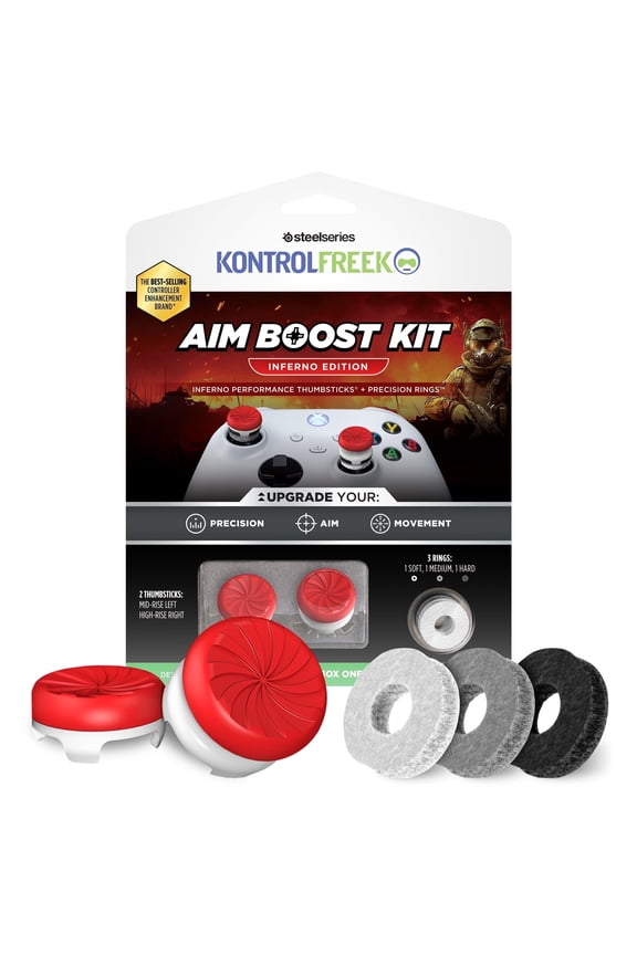 Aim Boost Kit Inferno Edition - Performance Thumbsticks & Precision Rings -  Xbox One and Xbox Series X Controller