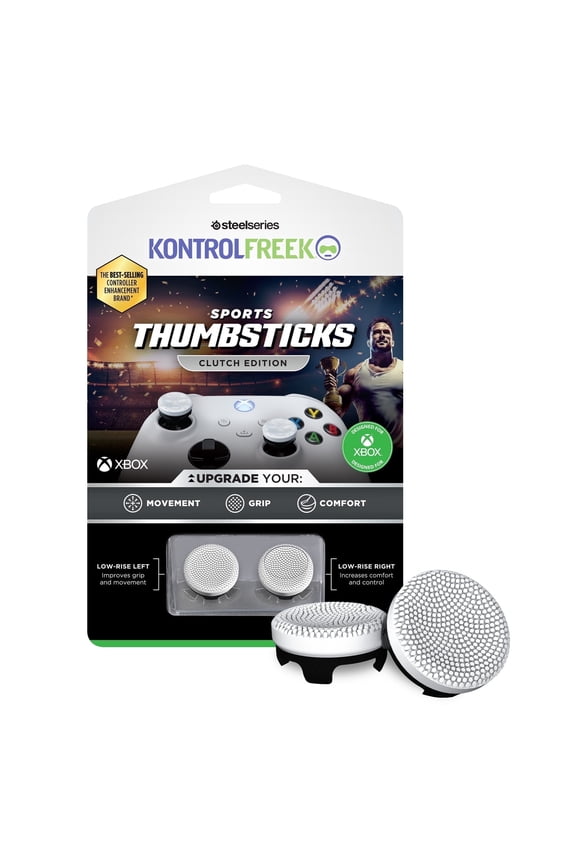 Clutch for Xbox One and Xbox Series X Controller - Performance Thumbsticks - 2 Low-Rise Concave - Black and White
