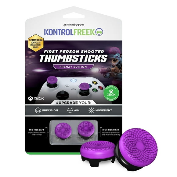 KontrolFreek FPS Freek Frenzy for Xbox One and Xbox Series X Controller - Performance Thumbsticks - 1 High-Rise and 1 Mid-Rise - Purple and Black