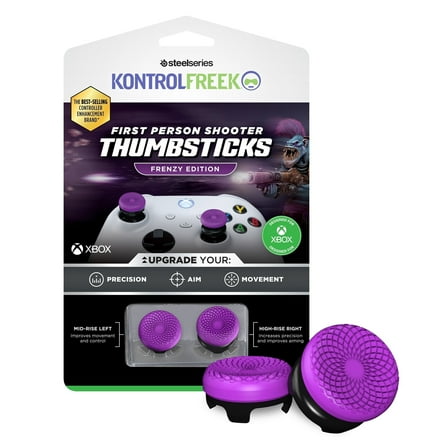 KontrolFreek FPS Freek Frenzy for Xbox One and Xbox Series X Controller | Performance Thumbsticks | 1 High-Rise, 1 Mid-Rise | Purple/Black