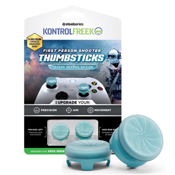 KontrolFreek First Person Shooter Thumbsticks - Frozen Inferno Edition | Xbox One & Xbox Series X Controller | Blue