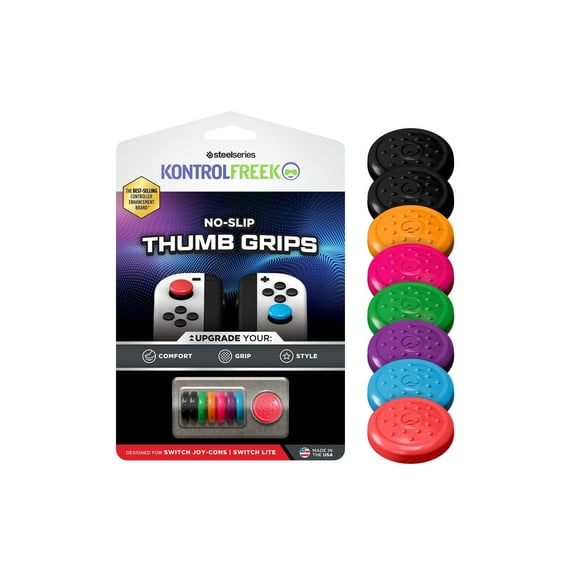 KontrolFreek No-Slip Thumb Grips for Nintendo Switch Joy-Con Controller - 8-Pack - Multicolor