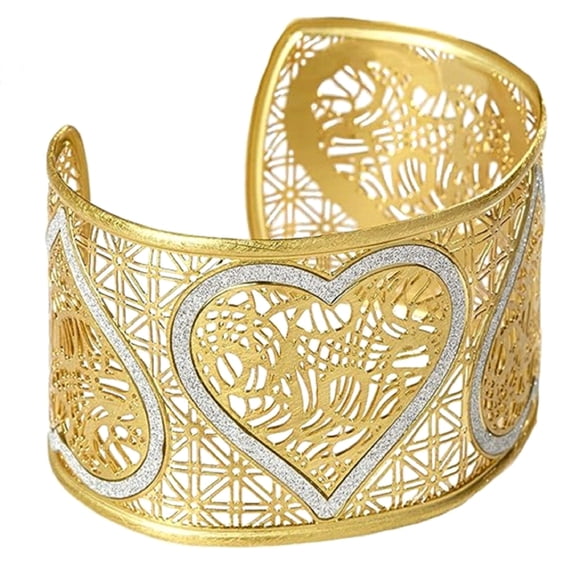 Kontura Collection Glitter Studded Hearts Cuff Bracelet