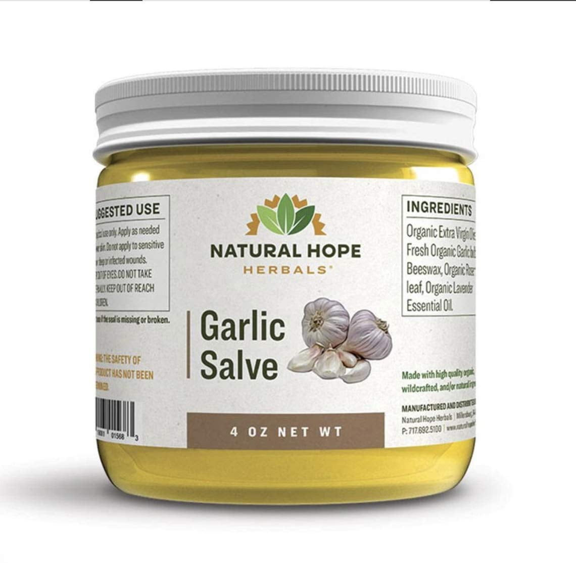 Konvalia Naturals Garlic Salve For Chest, Back, and Soles of Feet - 4 oz