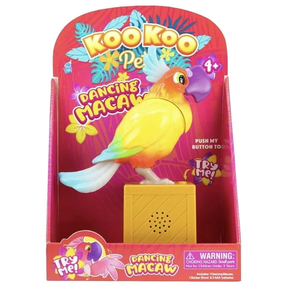 Koo Koo Pets Maximillian The Dancing Macaw Talking Singing Bird Electronic Pet