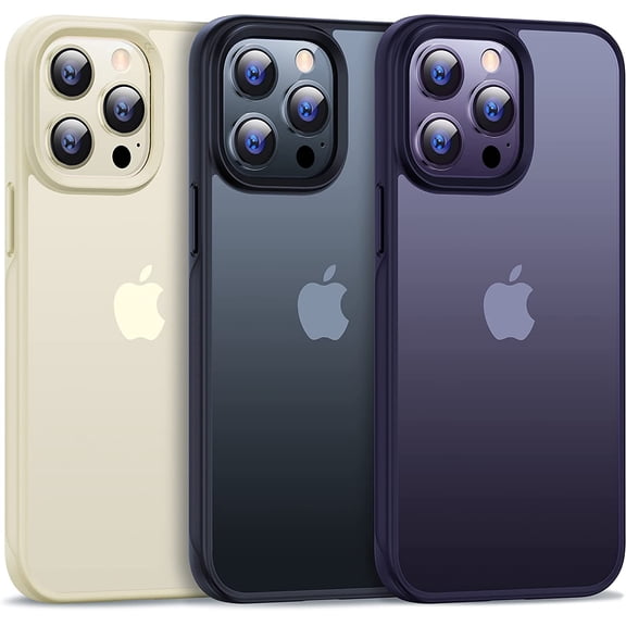 KooShock for iPhone 14 Pro Case [10FT Military Drop Protection] [Zero-Smudge Matte Craft] Protective Translucent Hard Back & Soft Non-Slip Bumper Slim Phone Cover 6.1'' 2022, Deep Purple