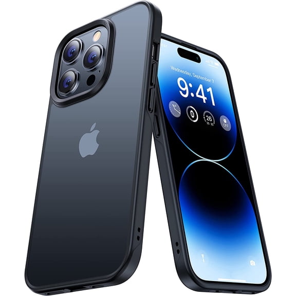 KooShock for iPhone 14 Pro Case [10FT Military Drop Protection] [Zero-Smudge Matte Craft] Protective Translucent Hard Back & Soft Non-Slip Bumper Slim Phone Cover 6.1'' 2022, Deep Purple