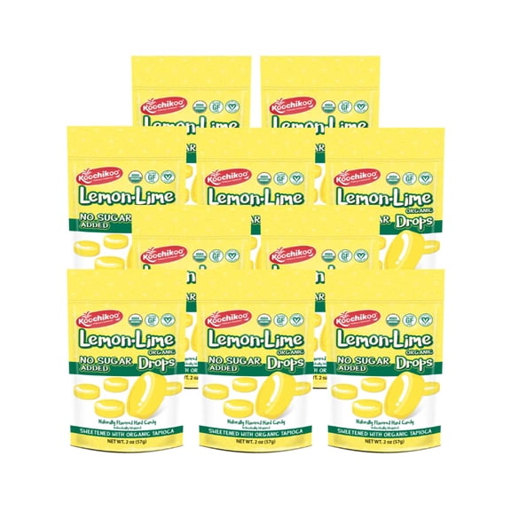Koochikoo Sugar Free Organic Drops Pouch, Lemon Lime, 16 CT (10-Pack)