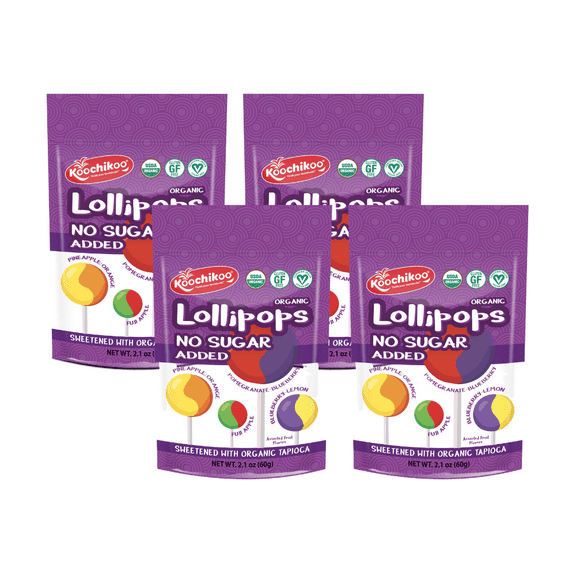 Koochikoo Sugar Free Organic Lollipops, 2.2 oz (4-Pack)