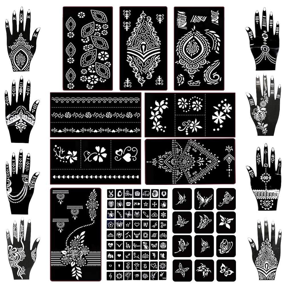 Mihenna Beginner's Organic Henna Tattoo Kit for Professional Result comes  with Large Henna Cone variety of Sticker Stencil, Coconut Oil and  Instructions that make it easy and fun - Walmart.com