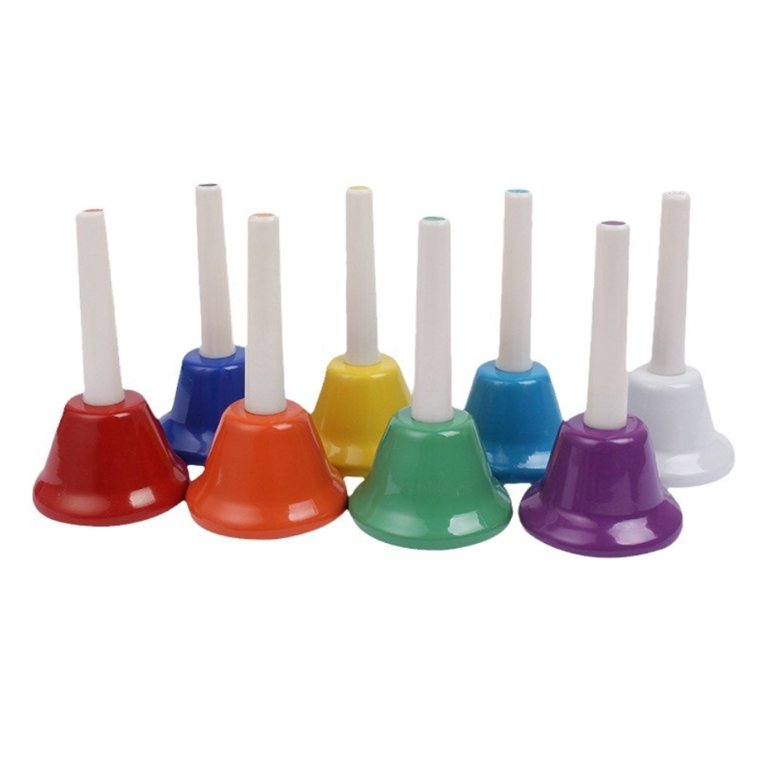 Hiboom 24-Piece Christmas Hand Bells Set - Red & Green Jingle Bells For Holiday Parties, Choir, & Decor