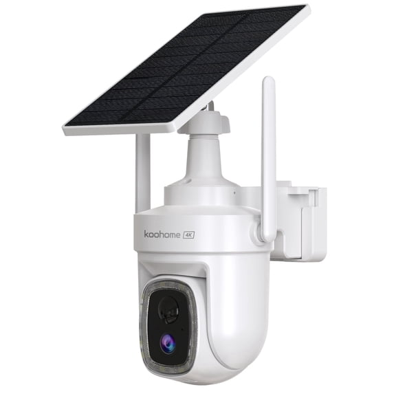 Koohome 4K Outdoor Security Camera, Solar/Battery, 360 Pan Tilt, Auto-Tracking, Wire-Free, Dual-Band Wi-Fi, AI Event Search