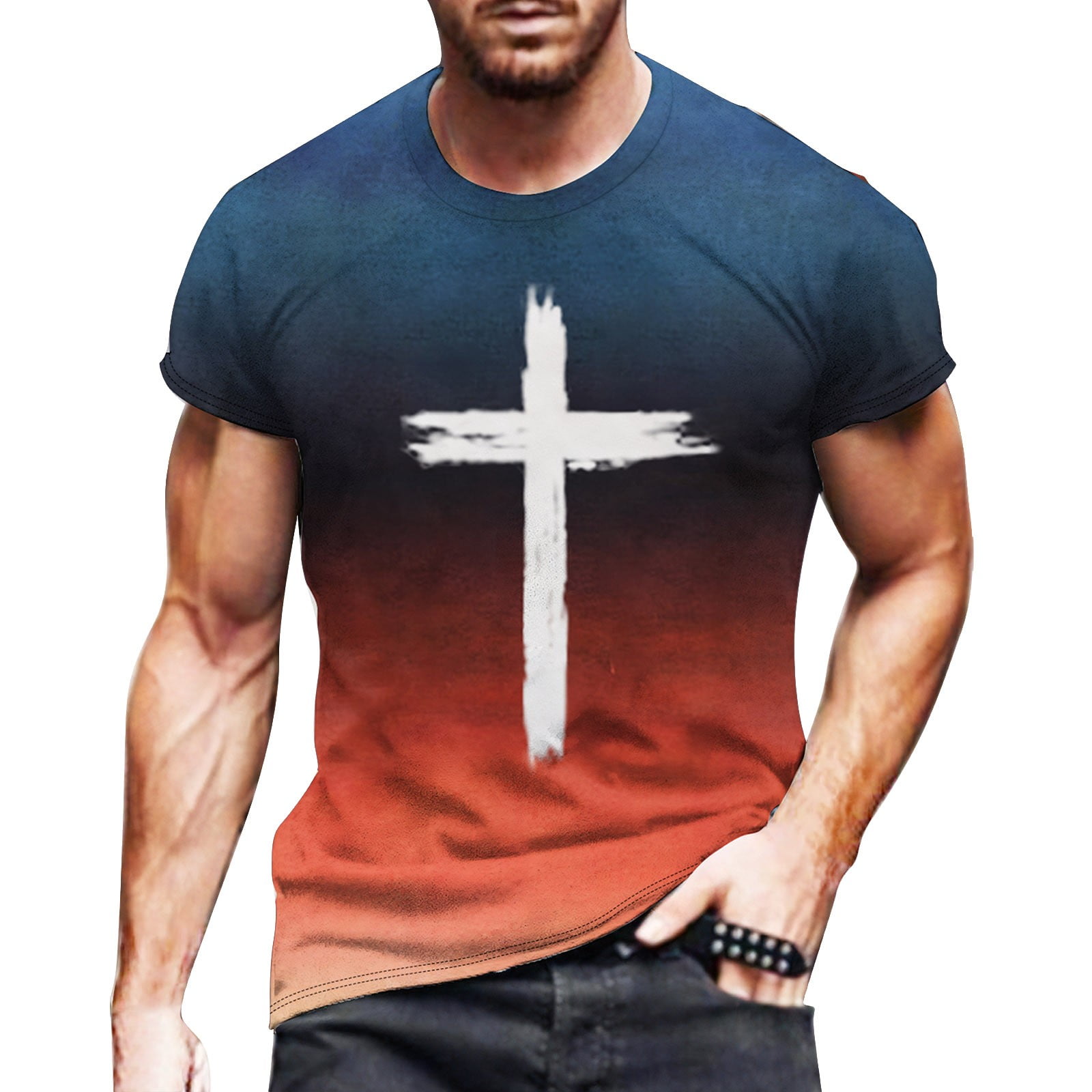 Kooidas Flash Sale! Easter Printed Short Sleeved T Shirt for Men