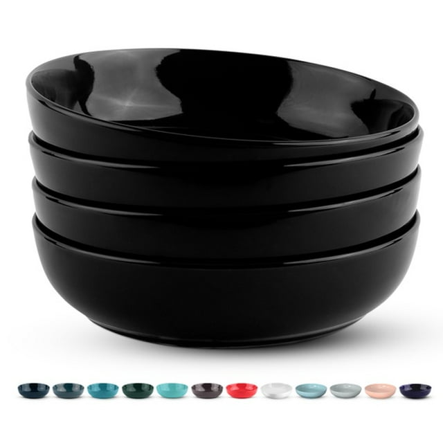 Kook 4Pc Ceramic Pasta Bowl Set 40 Oz Stoneware Serving Bowls for