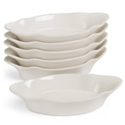 Kook 6-Pc Au Gratin Dish Set 18 Oz Ceramic Bakeware Lasagna Pan Kitchen Set