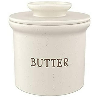 Butter Bell - The Original Butter Bell crock by L Tremain, a Countertop  French Ceramic Butter Dish Keeper for Spreadable Butter, Cow Pattern, Black  