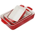 thumbnail image 1 of Kook Ceramic Bakeware Set, Casserole Dish For Cooking, Set of 3, Cherry, 1 of 3