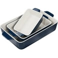 thumbnail image 1 of Kook Ceramic Bakeware Set, Casserole Dish For Cooking, Set of 3, Navy, 1 of 4