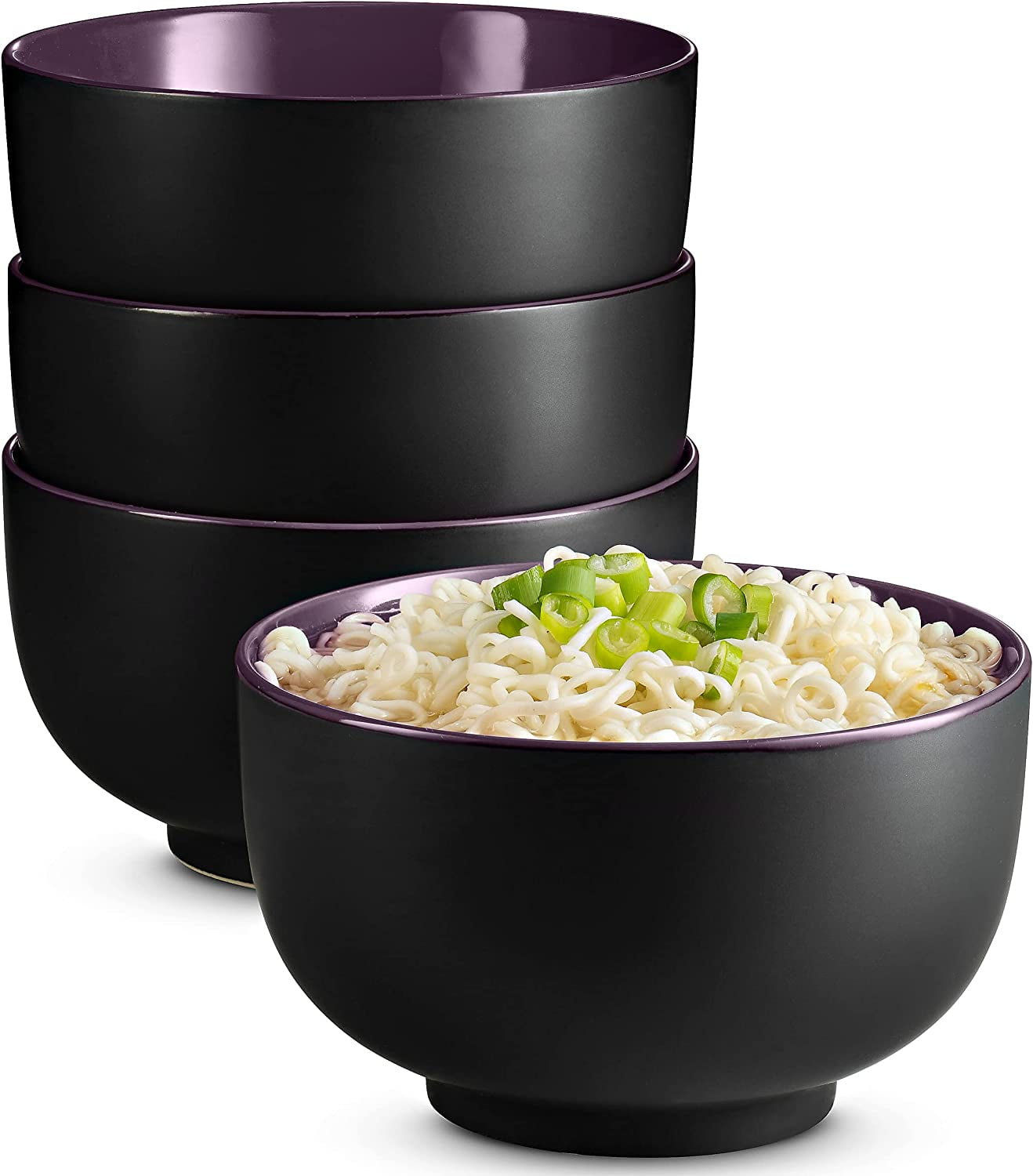 Kook Large 34 Oz Ceramic Japanese Ramen Noodle Bowls, Pho Soup