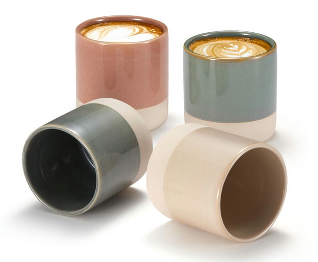 Multicolor Ceramic Latte Mugs Set of 4, 10.5 oz