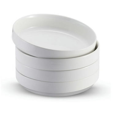 Kook Ceramic Pasta Bowls, White, 47 oz, Set of 4