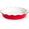 thumbnail image 1 of Kook Ceramic Round Pie Pan, Deep Baking Dish, Wave Edge, 10-Inch,, 1 of 5