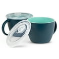thumbnail image 1 of Kook Ceramic Soup Mugs, with Handle and Vented Plastic Lid, Set of 2, 1 of 3