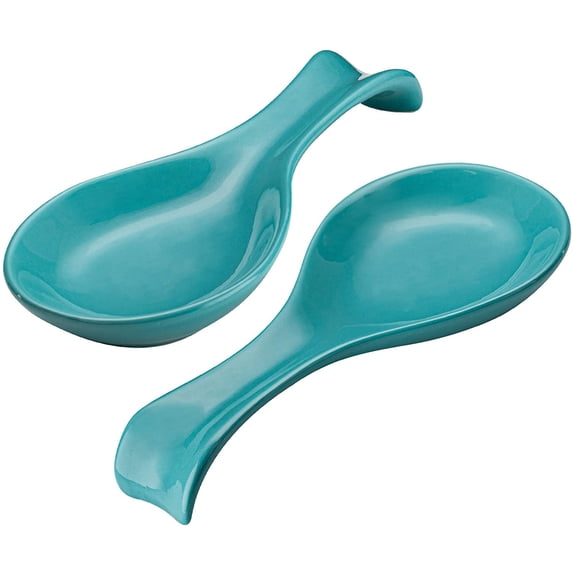 Kook Ceramic Spoon Rests , Set of 2 , Aqua