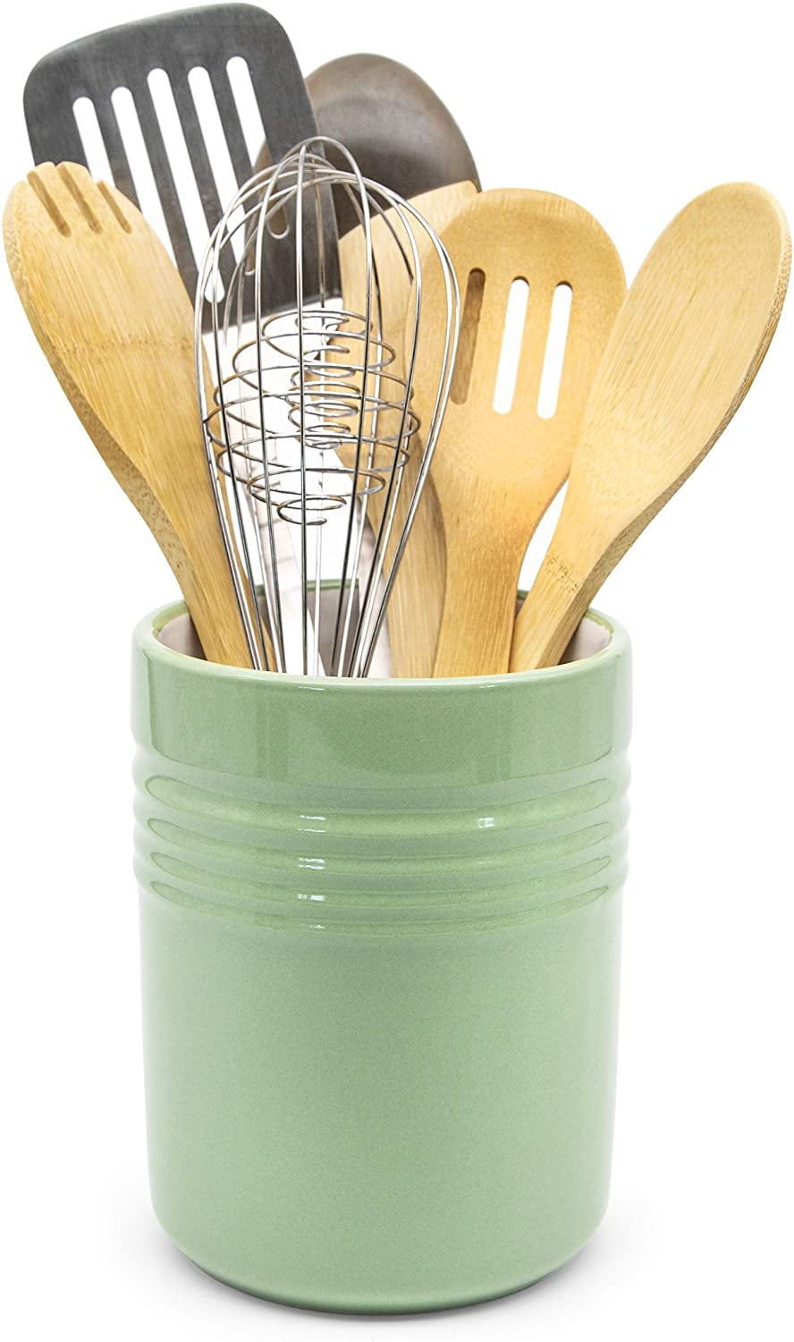 Kook Countertop Utensil Holder Crock Mint Walmart kook-countertop-utensil-holder-crock-mint-walmart