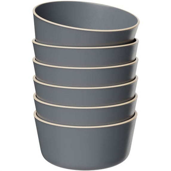 Kook Dinner Bowls Generously Sized, Set of 6, Grey
