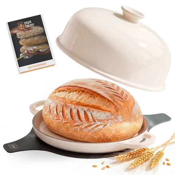 Kook Enameled Cast Iron Bread Oven, Ivory