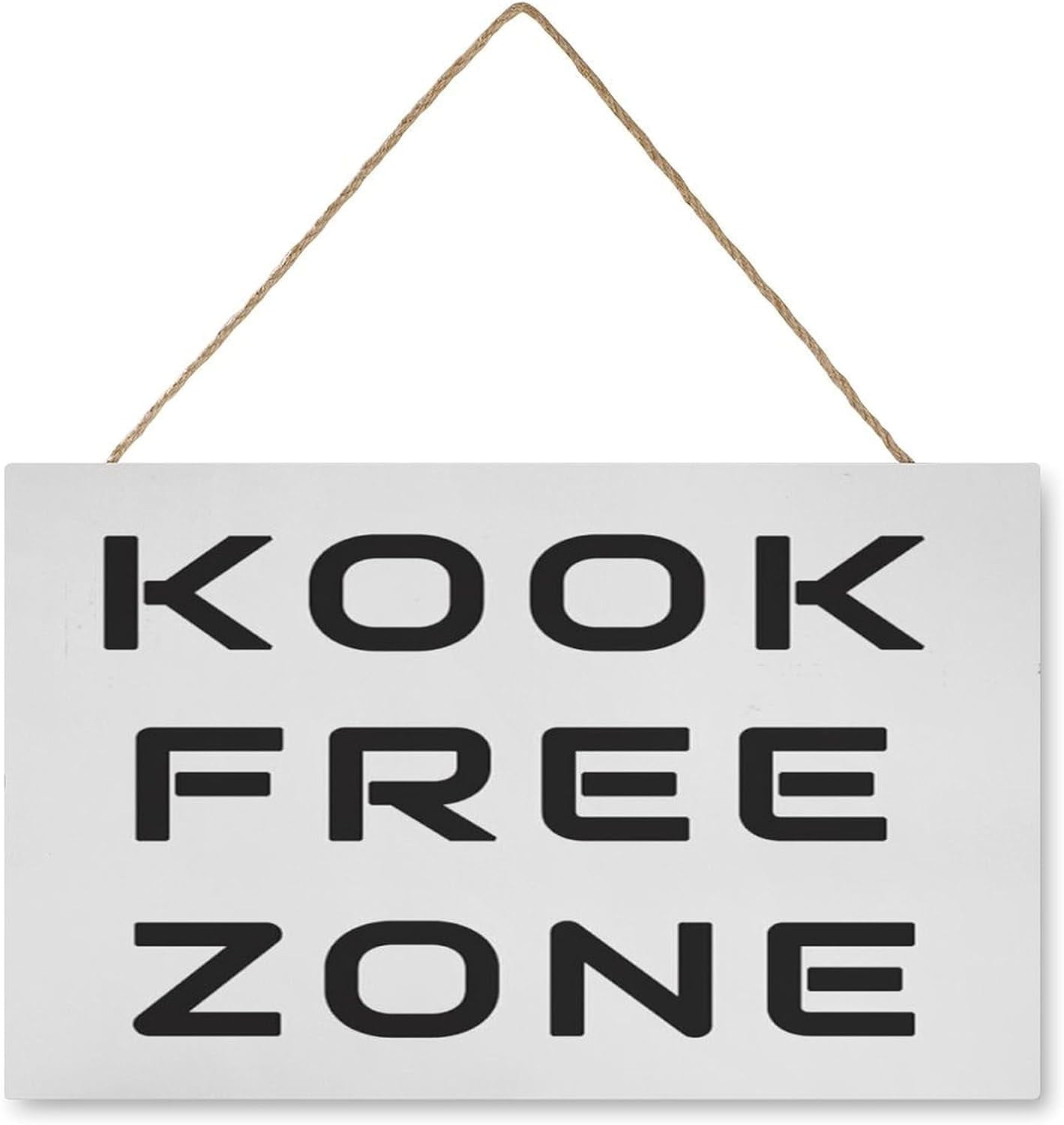 Kook Free Zone Funny Hanging Wooden Sign Skater Surfer Bedroom Bar
