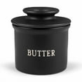 thumbnail image 1 of Kook French Ceramic Butter Keeper, Black, 1 of 1