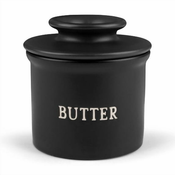 Kook French Ceramic Butter Keeper, Black