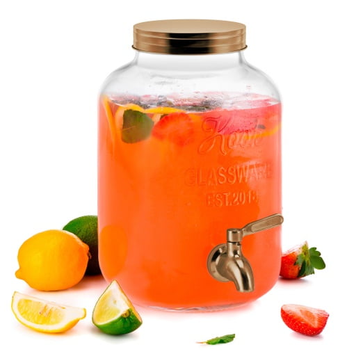 Kook Glass Drink Dispenser, Clear Mason Jar, 1 Gal - Walmart.com