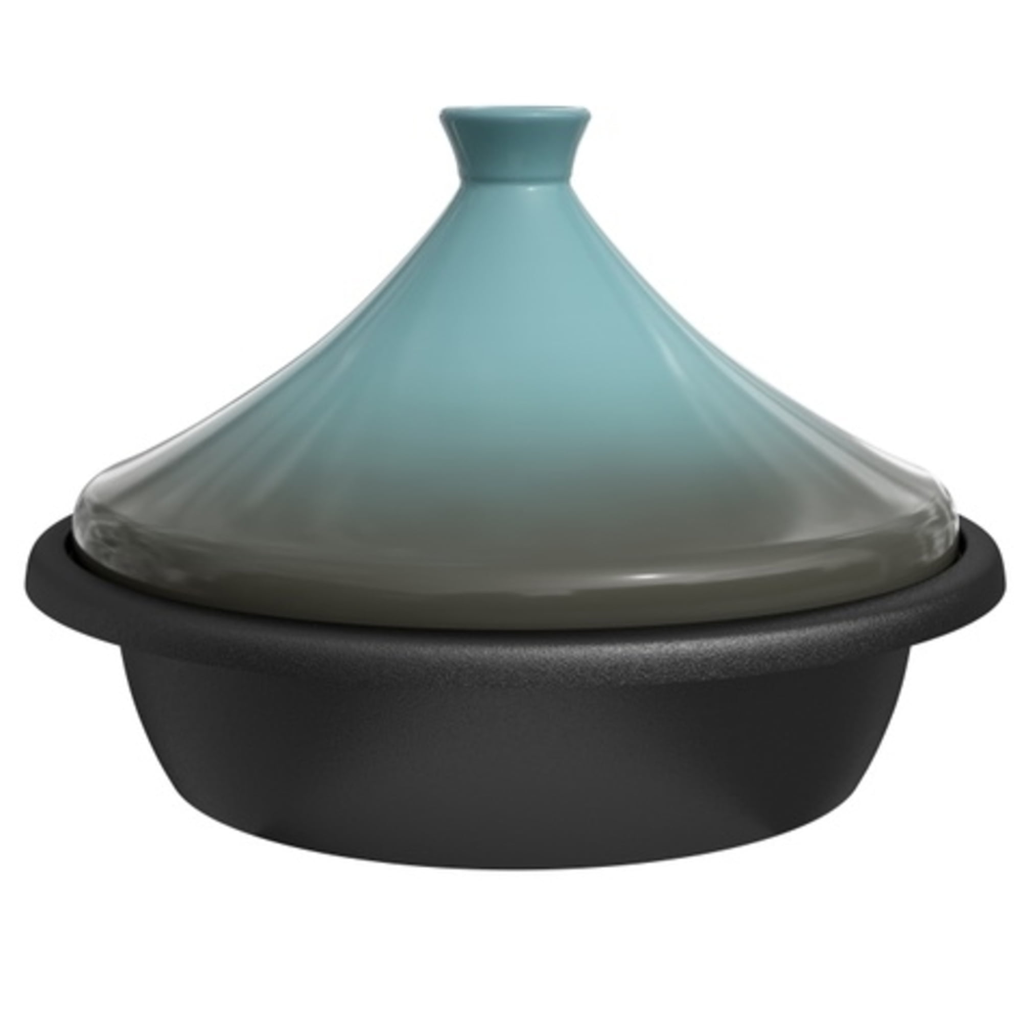Stone Blue Enameled Cast Iron Moroccan Tagine, 3.3 Qt