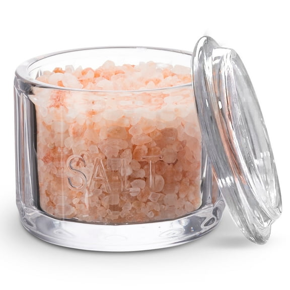 Kook Round Pressed Clear Glass Salt Cellar with Lid
