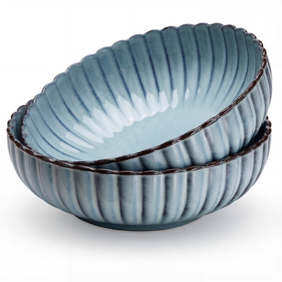 Kook Serving Bowls, Ombre Blue, 70 oz, Set of 2, Tidal Collection