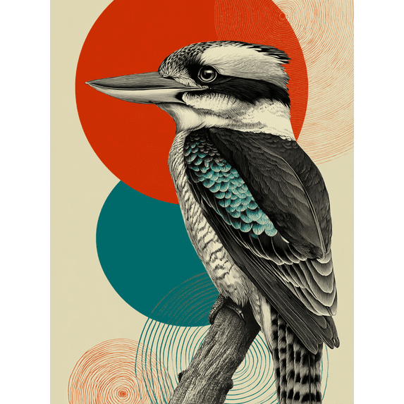 Kookaburra Canvas Wall Art, Suitable for Living Room, Home, Office, Bedroom, Dining Room, Hotel, Cafe, Bar Decor