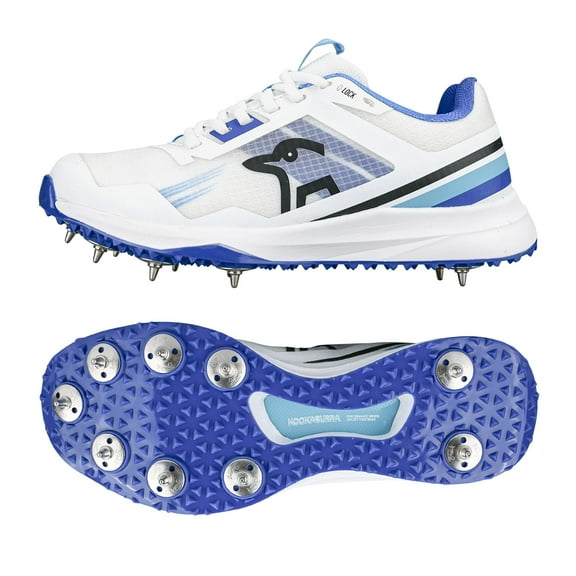 Kookaburra KC 2.0 Spike Shoes - White/Blue 2025