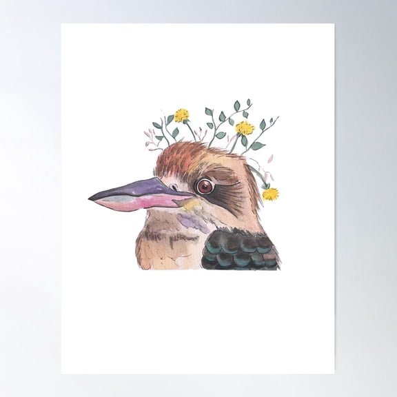 Kookaburra Native Floral Poster Wall Art, Modern Wall Decor For Living Room Bedroom, 12x18 UNFRAMED