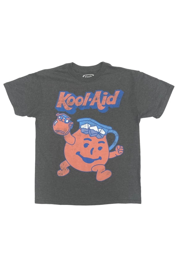 Boys Gray Distressed Short Sleeve Kool Aid Guy T-Shirt Shirt Small
