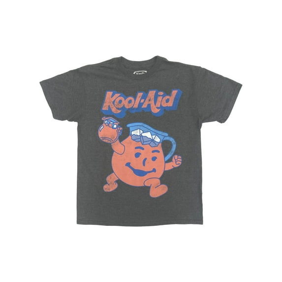 Kool-Aid Boys Gray Distressed Short Sleeve Kool Aid Guy T-Shirt Shirt X-Small